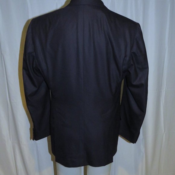 Kiton 14 Microns Super 180 Navy Blue Hopsack Two Button Sport Coat 40R